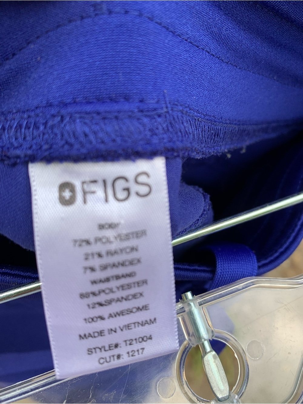 Figs Women's Flare Scrub Pants in Royal Blue - Picture 2 of 8